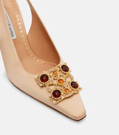 Manolo Blahnik Cupida 70 embellished satin slingback pumps | Thumbnail 4 Manolo Blahnik Cupida 70 embellished satin slingback pumps | Thumbnail 4