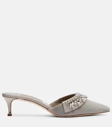 Manolo Blahnik Tulipe 50 embellished velvet mules | Thumbnail 3 Manolo Blahnik Tulipe 50 embellished velvet mules | Thumbnail 3