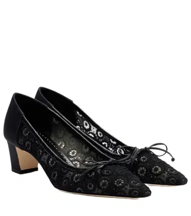 Manolo Blahnik Martebal 50 lace bow-detail pumps | Thumbnail 1 Manolo Blahnik Martebal 50 lace bow-detail pumps | Thumbnail 1