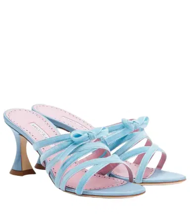 Manolo Blahnik Clementel 70 velvet mules | Thumbnail 1 Manolo Blahnik Clementel 70 velvet mules | Thumbnail 1