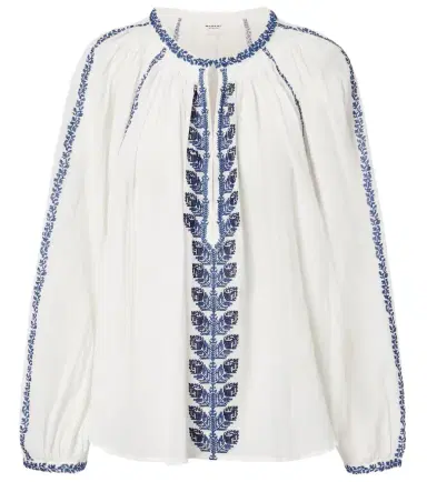 Marant Étoile Lena embroidered cotton blouse | Thumbnail 1 Marant Étoile Lena embroidered cotton blouse | Thumbnail 1