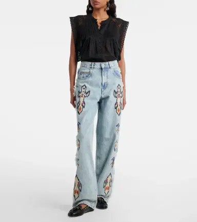 Marant Étoile Maella embroidered fringed straight jeans | Thumbnail 5 Marant Étoile Maella embroidered fringed straight jeans | Thumbnail 5