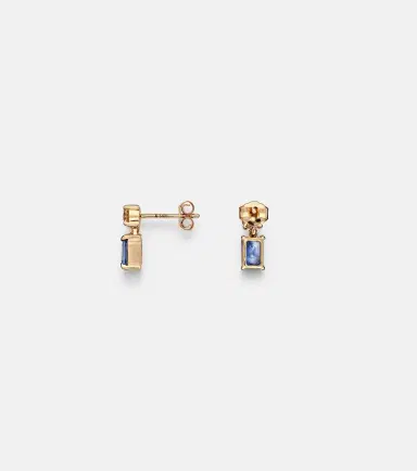 Stone and Strand Full Volume 14kt gold earrings with diamonds and blue sapphires | Thumbnail 2 Stone and Strand Full Volume 14kt gold earrings with diamonds and blue sapphires | Thumbnail 2