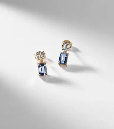 Stone and Strand Full Volume 14kt gold earrings with diamonds and blue sapphires | Thumbnail 5 Stone and Strand Full Volume 14kt gold earrings with diamonds and blue sapphires | Thumbnail 5