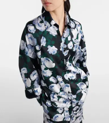 Stella McCartney Floral satin blouse | Thumbnail 4 Stella McCartney Floral satin blouse | Thumbnail 4