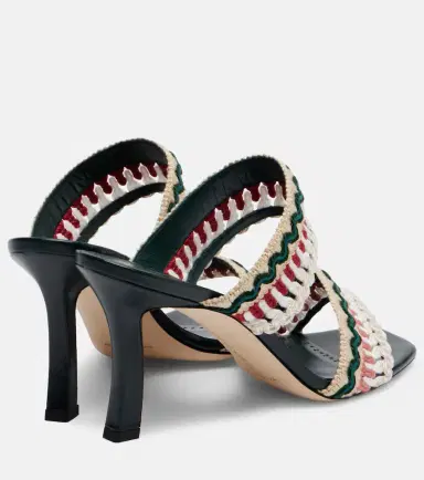 Manolo Blahnik Mabeco 90 leather-trimmed knitted mules | Thumbnail 4 Manolo Blahnik Mabeco 90 leather-trimmed knitted mules | Thumbnail 4