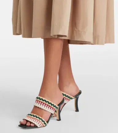 Manolo Blahnik Mabeco 90 leather-trimmed knitted mules | Thumbnail 5 Manolo Blahnik Mabeco 90 leather-trimmed knitted mules | Thumbnail 5