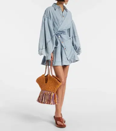 Zimmermann Goldentime Medium fringed raffia tote bag | Thumbnail 4 Zimmermann Goldentime Medium fringed raffia tote bag | Thumbnail 4