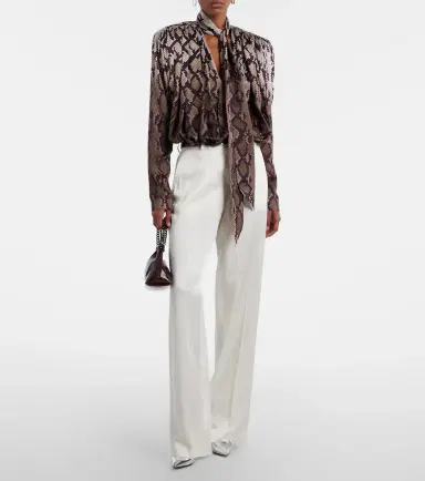 Stella McCartney Satin wide-leg pants | Thumbnail 3 Stella McCartney Satin wide-leg pants | Thumbnail 3