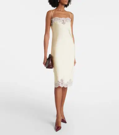 Stella McCartney Lace-trimmed satin slip dress | Thumbnail 3 Stella McCartney Lace-trimmed satin slip dress | Thumbnail 3