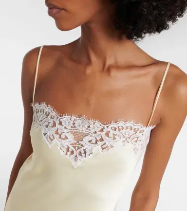 Stella McCartney Lace-trimmed satin slip dress | Thumbnail 4 Stella McCartney Lace-trimmed satin slip dress | Thumbnail 4