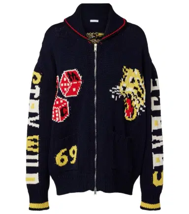 Stella McCartney Intarsia cotton zip-up cardigan | Thumbnail 1 Stella McCartney Intarsia cotton zip-up cardigan | Thumbnail 1