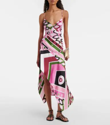 Pucci Vivara silk satin midi dress | Thumbnail 2 Pucci Vivara silk satin midi dress | Thumbnail 2