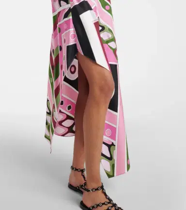 Pucci Vivara silk satin midi dress | Thumbnail 3 Pucci Vivara silk satin midi dress | Thumbnail 3