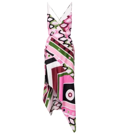 Pucci Vivara silk satin midi dress | Thumbnail 1 Pucci Vivara silk satin midi dress | Thumbnail 1