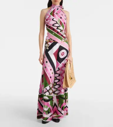 Pucci Vivara halterneck silk satin top | Thumbnail 2 Pucci Vivara halterneck silk satin top | Thumbnail 2