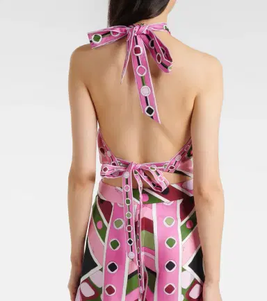 Pucci Vivara halterneck silk satin top | Thumbnail 3 Pucci Vivara halterneck silk satin top | Thumbnail 3