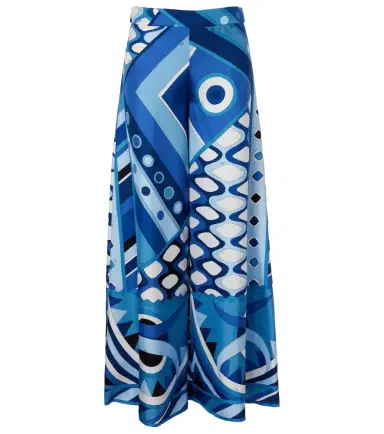 Pucci Vivara high-rise silk wide-leg pants | Thumbnail 1 Pucci Vivara high-rise silk wide-leg pants | Thumbnail 1