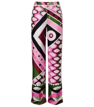 Pucci Vivara high-rise silk wide-leg pants | Thumbnail 1 Pucci Vivara high-rise silk wide-leg pants | Thumbnail 1