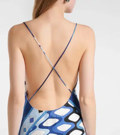 Pucci Vivara asymmetric silk satin midi dress | Thumbnail 4 Pucci Vivara asymmetric silk satin midi dress | Thumbnail 4
