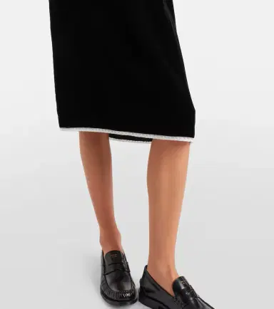 Prada Lace-trimmed velvet midi skirt | Thumbnail 6 Prada Lace-trimmed velvet midi skirt | Thumbnail 6