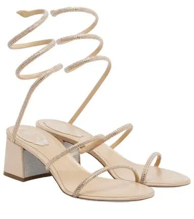 René Caovilla Cleo crystal-embellished satin sandals | Thumbnail 1 René Caovilla Cleo crystal-embellished satin sandals | Thumbnail 1