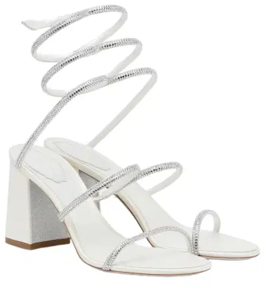 René Caovilla 80 embellished satin sandals | Thumbnail 1 René Caovilla 80 embellished satin sandals | Thumbnail 1