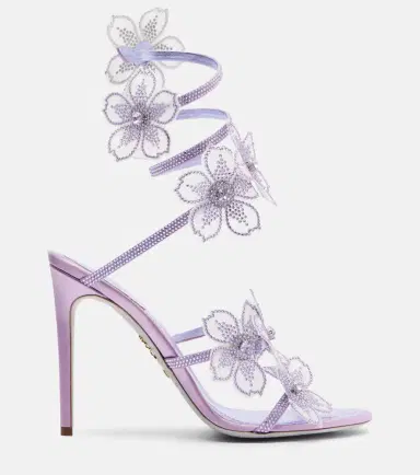 René Caovilla Floriane floral-appliqué satin sandals | Thumbnail 2 René Caovilla Floriane floral-appliqué satin sandals | Thumbnail 2
