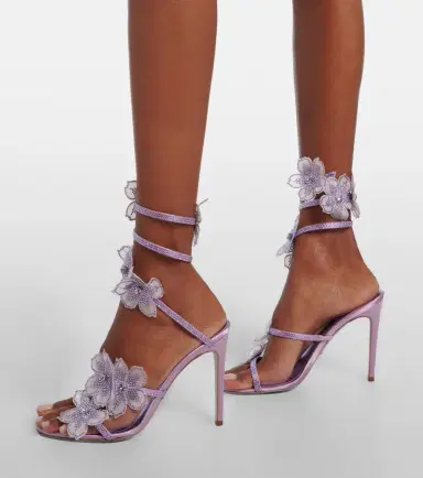 René Caovilla Floriane floral-appliqué satin sandals | Thumbnail 6 René Caovilla Floriane floral-appliqué satin sandals | Thumbnail 6