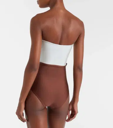 Adriana Degreas Bicolor belted swimsuit | Thumbnail 4 Adriana Degreas Bicolor belted swimsuit | Thumbnail 4