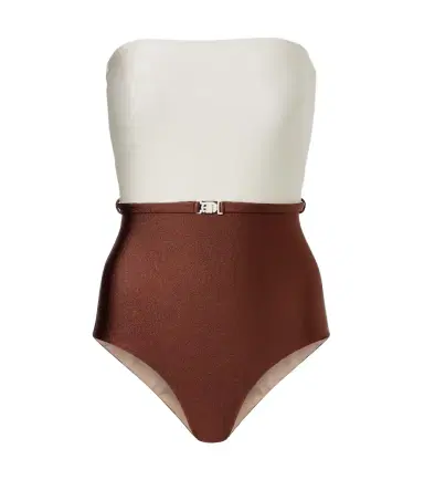 Adriana Degreas Bicolor belted swimsuit | Thumbnail 1 Adriana Degreas Bicolor belted swimsuit | Thumbnail 1