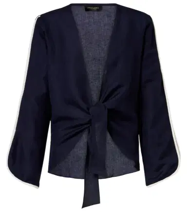 ADRIANA DEGREAS Bicolor linen-blend top | Thumbnail 1 ADRIANA DEGREAS Bicolor linen-blend top | Thumbnail 1