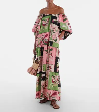 ADRIANA DEGREAS Printed off-shoulder cotton maxi dress | Thumbnail 3 ADRIANA DEGREAS Printed off-shoulder cotton maxi dress | Thumbnail 3