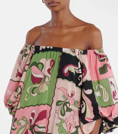ADRIANA DEGREAS Printed off-shoulder cotton maxi dress | Thumbnail 5 ADRIANA DEGREAS Printed off-shoulder cotton maxi dress | Thumbnail 5