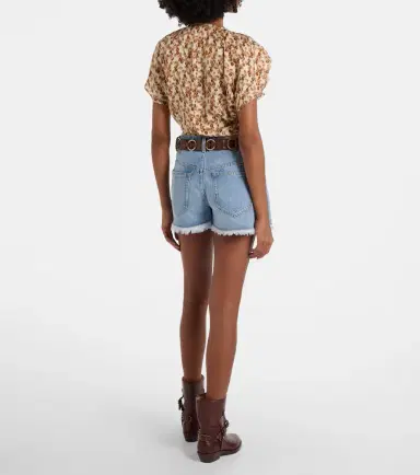 Isabel Marant Lesia high-rise denim shorts | Thumbnail 2 Isabel Marant Lesia high-rise denim shorts | Thumbnail 2