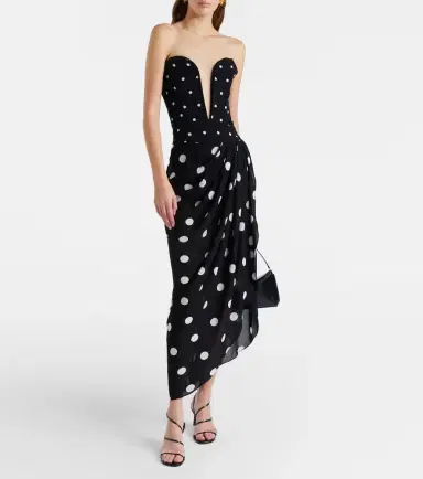 ADRIANA DEGREAS Polka-dot draped midi dress | Thumbnail 2 ADRIANA DEGREAS Polka-dot draped midi dress | Thumbnail 2