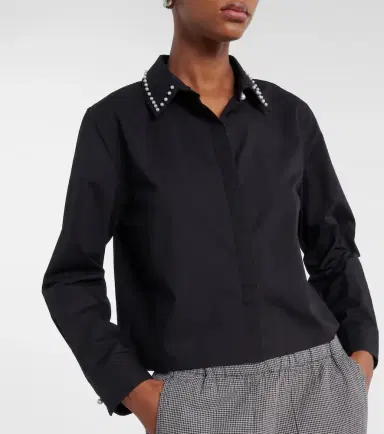 Velvet Jocelyn beaded cotton poplin shirt | Thumbnail 3 Velvet Jocelyn beaded cotton poplin shirt | Thumbnail 3