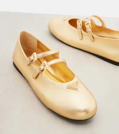Prada Metallic leather Mary Jane flats | Thumbnail 4 Prada Metallic leather Mary Jane flats | Thumbnail 4