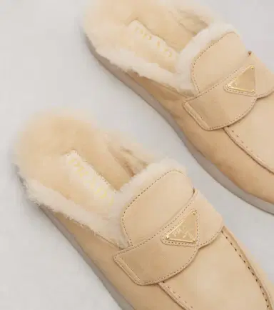 Prada Shearling-lined suede mules | Thumbnail 2 Prada Shearling-lined suede mules | Thumbnail 2