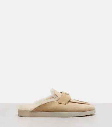 Prada Shearling-lined suede mules | Thumbnail 4 Prada Shearling-lined suede mules | Thumbnail 4