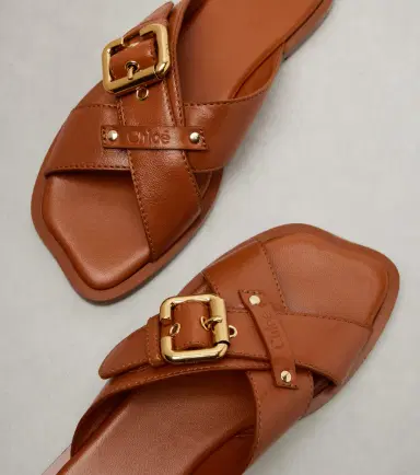 Chloe Chloé Nil leather slides | Thumbnail 4 Chloe Chloé Nil leather slides | Thumbnail 4