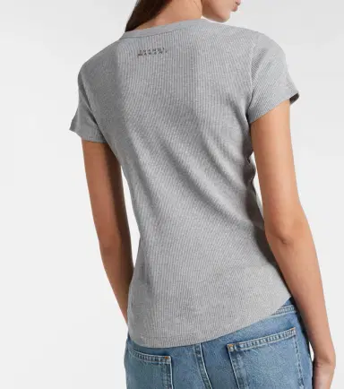 Isabel Marant Taomi ribbed-knit cotton jersey T-shirt | Thumbnail 4 Isabel Marant Taomi ribbed-knit cotton jersey T-shirt | Thumbnail 4