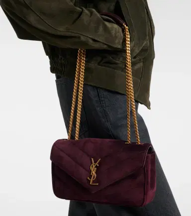 Saint Laurent Loulou Small matelassé suede shoulder bag | Thumbnail 6 Saint Laurent Loulou Small matelassé suede shoulder bag | Thumbnail 6