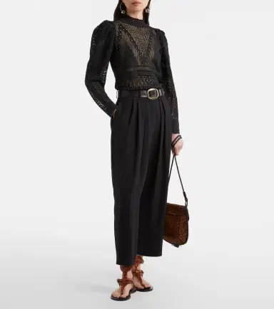 Isabel Marant Janice high-rise crêpe wide-leg pants | Thumbnail 2 Isabel Marant Janice high-rise crêpe wide-leg pants | Thumbnail 2