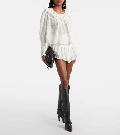 Isabel Marant Zelly embroidered cotton and silk blouse | Thumbnail 2 Isabel Marant Zelly embroidered cotton and silk blouse | Thumbnail 2