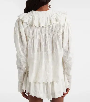 Isabel Marant Zelly embroidered cotton and silk blouse | Thumbnail 4 Isabel Marant Zelly embroidered cotton and silk blouse | Thumbnail 4
