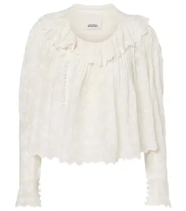 Isabel Marant Zelly embroidered cotton and silk blouse | Thumbnail 1 Isabel Marant Zelly embroidered cotton and silk blouse | Thumbnail 1