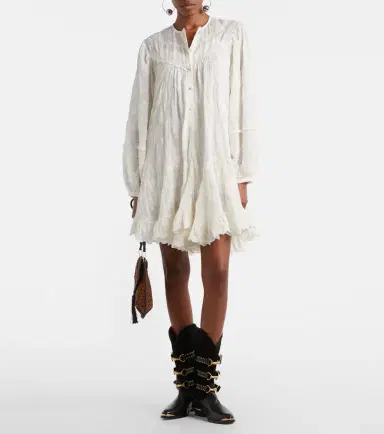 Isabel Marant Zame embroidered cotton and silk minidress | Thumbnail 4 Isabel Marant Zame embroidered cotton and silk minidress | Thumbnail 4