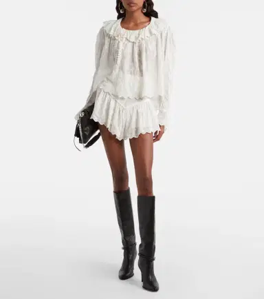 Isabel Marant Zoelia embroidered cotton and silk shorts | Thumbnail 3 Isabel Marant Zoelia embroidered cotton and silk shorts | Thumbnail 3