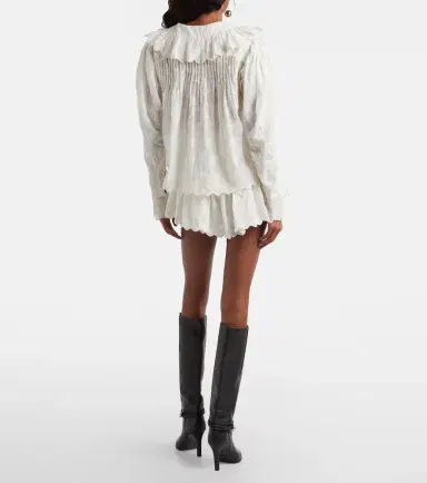 Isabel Marant Zoelia embroidered cotton and silk shorts | Thumbnail 4 Isabel Marant Zoelia embroidered cotton and silk shorts | Thumbnail 4